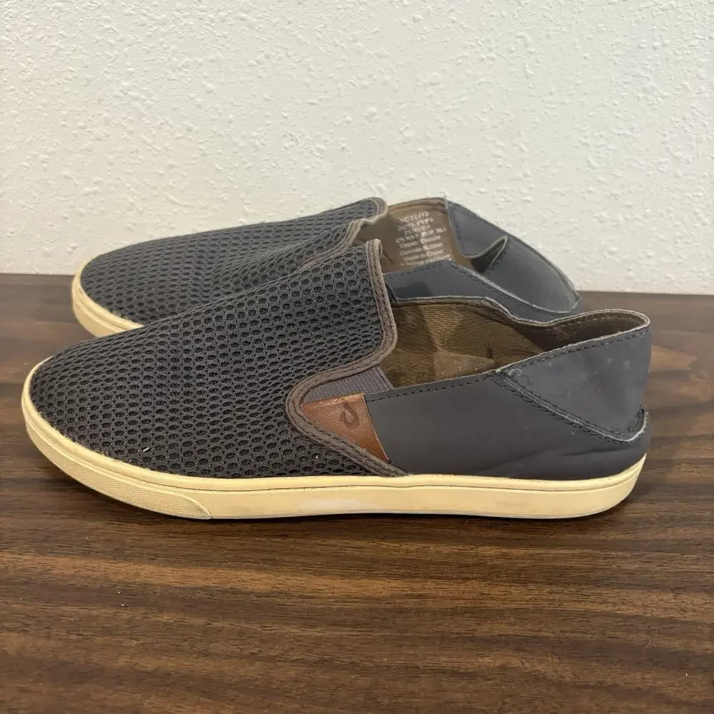 OluKai Pehuea Slip‎ On Gray Mesh Casual Sneakers Shoes Womens Size 8.5